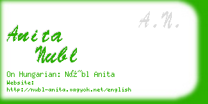 anita nubl business card